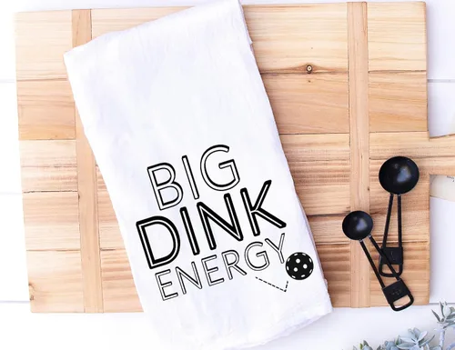 Vista 3 de Toalla de cocina divertida, paño de cocina Big Dink Energy Pickleball - Regalo para él o ella - Regalo de Pickleball - Jubilación - Navidad - Día