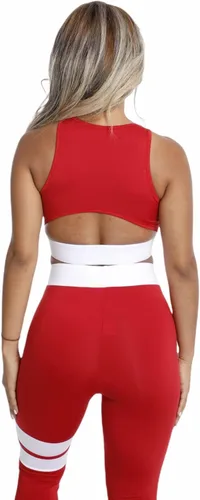 Vista 2 de Conjuntos de entrenamiento para mujer, 2 piezas, sin costuras, para yoga, gimnasio, ropa deportiva, leggings de cintura alta, brasier deportivo