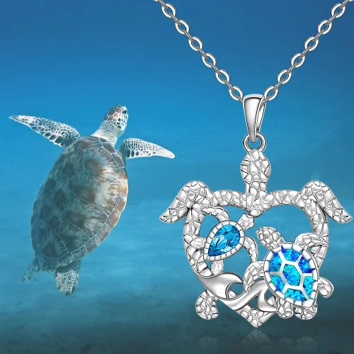 Vista 5 de Hummingbird Cat Turtle Necklace for Women Celtic Pentagram Pentacle Necklace Pendant 925 Sterling Silver Halloween