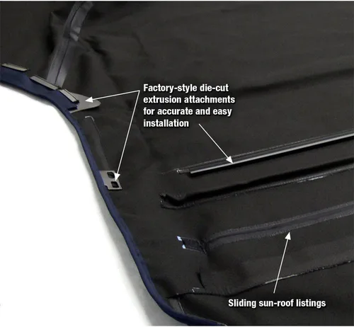 Vista 5 de Sierra Auto Tops Convertible Top Reemplazo para Mini Cooper 2004-2008, lona de sarga, negro