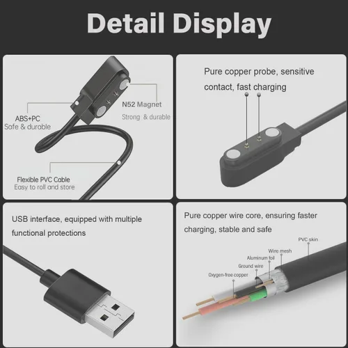 Vista 3 de Compatible con GenXenon, QxzPower, GetdSmart - Cargador de lentes para 2 unidades [modelo A+modelo B, solo un ajuste] Cable de carga magnético