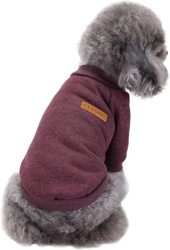 Vista 15 de Ropa para mascotas, suéter suave, cálido y grueso, suéter de invierno para perros (talla S, color rosa) Jecikelon pullover pet apparel for dogs