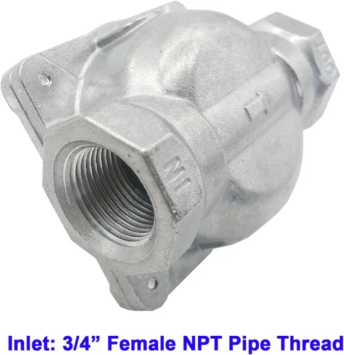 Vista 4 de Regulador de presión de gas natural con rosca FNPT de 3/4", presión de entrada de 1/2 PSIG y salida WC de 4 y 10 pulgadas para parrilla, regulador