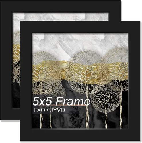 Vista 92 de Fxojyvo Marco de 4 x 4 pulgadas, marco negro para póster cuadrado de 4 x 4, peso ligero y altamente transparente, marco de 4 x 4 para pared, 1