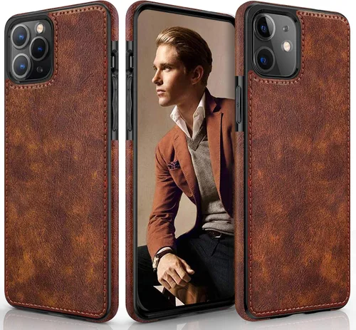 Vista 8 de LOHASIC Funda para iPhone 12 Pro, para iPhone 12, funda de cuero elegante, delgada y de lujo, resistente agarre antideslizante, a prueba de golpes