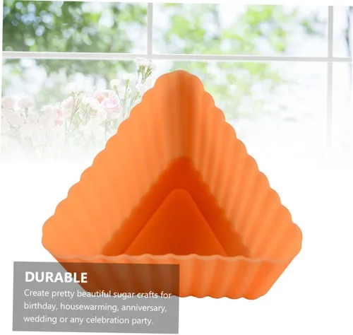 Vista 5 de Moldes de silicona para magdalenas triangulares, mini velas de silicona para tartas, molde para tartas de chocolate, tazas de papel, molde
