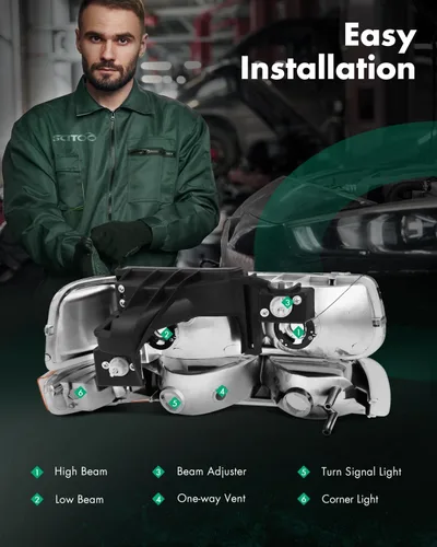 Vista 3 de SCITOO Faros delanteros para Chevy Silverado 1500/2500 1999-2002, para Chevy Suburban 1500/2500 2000-2006, carcasa cromada, reflector ámbar, lente