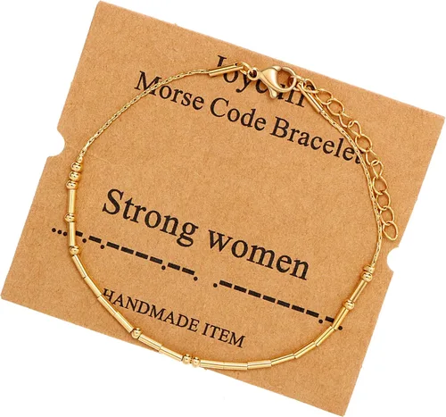 Vista 162 de JoycuFF Pulseras inspiradoras de código morse para mujeres, cuentas de plata, joyería con mantra de motivación, regalos para ella