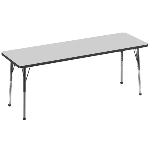 Vista 178 de FDP - Mesa rectangular para actividades escolares y de oficina (24 x 36 pulgadas), patas estándar con deslizadores giratorios, altura ajustable