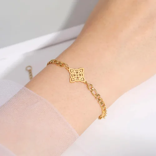 Vista 39 de Pulsera de nudo de bruja, nudo celta, símbolo de Wicca pagana, nudo mágico, pulsera de joyería de brujería, pulsera de acero inoxidable ajustable