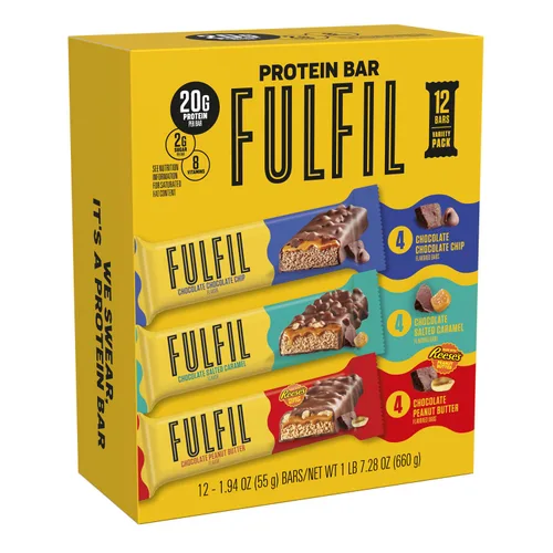 Vista 8 de FULFIL Paquete variado de barras de proteínas, 0.71 oz de proteína, 12