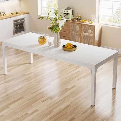 Vista 14 de Tribesigns Mesa de comedor negra para 6-8 personas, mesa rectangular grande de 78 pulgadas para comedor, 78.7 x 27.5 x 29.5 pulgadas (solo mesa)