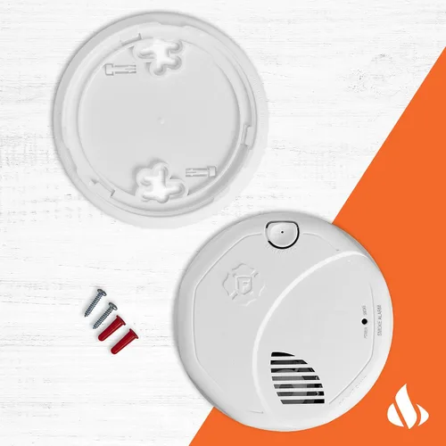 Vista 2 de First Alert Detector de humo, batería sellada de 10 años, detector de doble sensor con botón de prueba y silencio, SM310, paquete de 1 unidad SM310