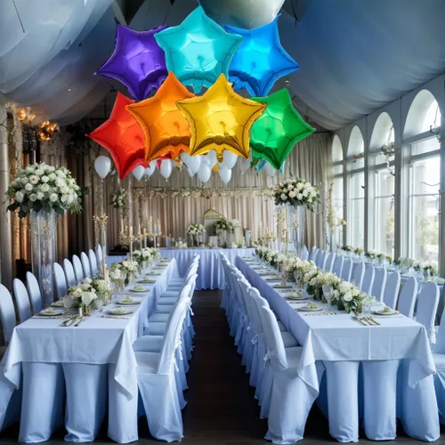 Vista 2 de Globos de papel de aluminio de estrella de 18 pulgadas, 21 globos para decoración de fiestas