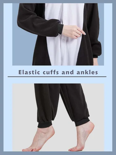 Vista 6 de Magicalani Pijama mameluco para adultos, disfraz unisex de animales de Halloween, ropa de dormir para hombres y mujeres, traje de cosplay cómodo