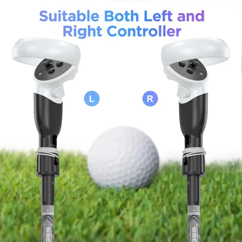 Vista 3 de YOGES VR Golf Club Handle Compatible with Oculus-Quest 2-Accessories, Virtual Reality Baseball Controller Attachment, Simulator Real Golf Game Bat
