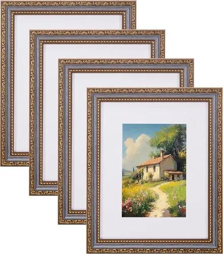 Vista 37 de eletecpro 8x10 Vintage Picture Frame, Glass Cover, Gold, 4-Pack Dorado