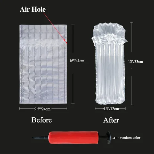 Vista 2 de Bolsas protectoras para botellas de vino, paquete de 10 bolsas de embalaje de seguridad para botellas de vidrio en transporte con equipaje con bomba