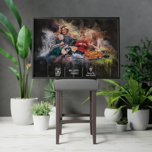 Vista 7 de Awesometik Ubicación Diseño de acuarela Nuestro lugar especial Ilustración de acuarela personalizada Donde conocimos recuerdos favoritos