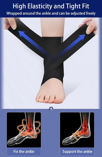 Vista 2 de Tobilleras para mujeres y hombres, 2 piezas de manga de compresión de tobillo para fascitis plantar, alivio de la fascitis plantar, calcetines
