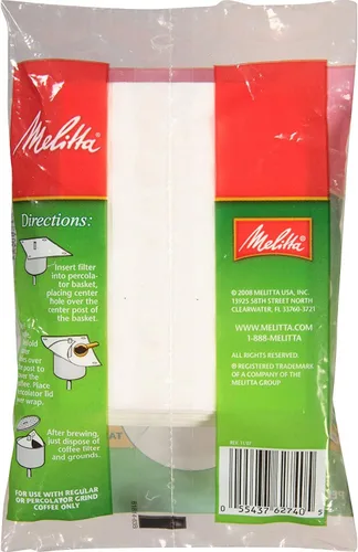 Vista 4 de Melitta usaa Color Blanco Wrap Filtro de café, Blanco, Paquete de 1, Blanco