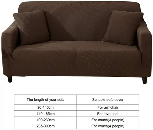Vista 7 de JEOZBM Couch Slipcover, Brown Elastic Waterproof Sofa Cover, Slipcover Sofa Protector, Soft Furniture Protector for Home and Office, Multiple