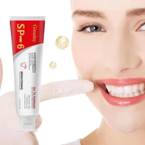 Vista 2 de Pasta de dientes probiótica SP-6, cuidado de limpieza profunda, pasta dental ultra blanqueadora de aliento fresco.