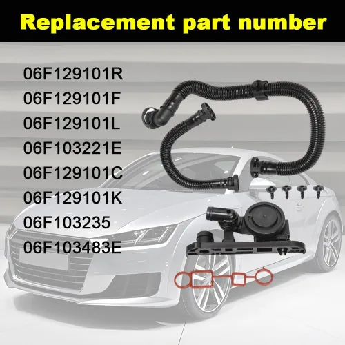 Vista 3 de HY-SPEED Kit de manguera de respiración de válvula de ventilación de cárter PCV Compatible con 2006-2015 A3 A4 Quattro TT Quattro Eos GTI Jetta