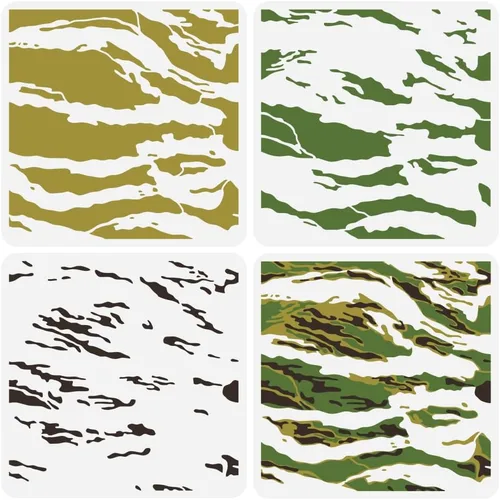 Vista 8 de FINGERINSPIRE 3 plantillas de camuflaje con pinceladas en capas de 11.8 x 11.8 pulgadas, plantillas de camuflaje para pintar patrones desordenados