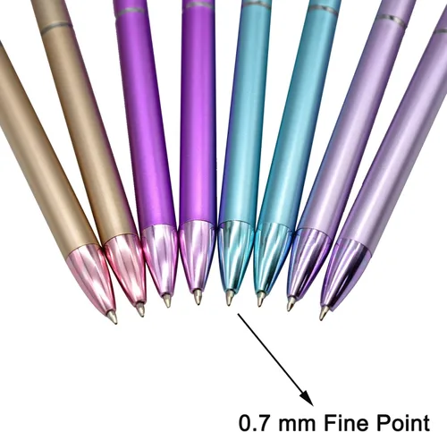 Vista 4 de Maydahui 24 bolígrafos de diamantes de tinta negra, retráctiles, diseño de metal brillante para niñas, mujeres, fiestas, día de San Valentín