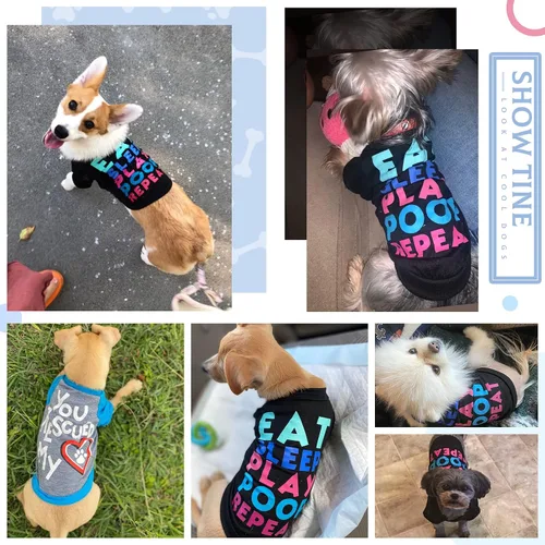 Vista 7 de PETCARE Paquete de 3 ropa para perros pequeños, Yorkie, Chihuahua, Shih Tzu, ropa linda para cachorros, camisas suaves y transpirables para perros