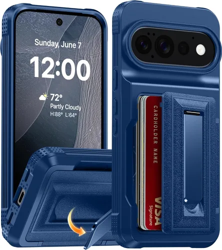 Vista 18 de Oterkin Funda tipo cartera para Google Pixel 10a [4-5 tarjeteros] [soporte de metal] [bloqueo RFID] [Protección completa de la cámara]