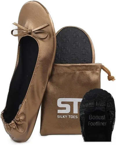 Vista 33 de Silky Toes Zapatos planos plegables para mujer, zapatos de ballet para A-Negro