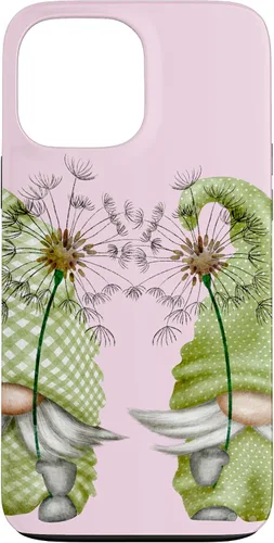 Vista 23 de Gnomos de primavera de diente de león para iPhone 16 para mujeres y divertido estuche de jardinero