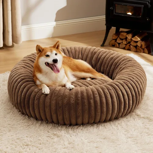 Vista 9 de Bedsure ComfyFleece® Donut - Cama para perros pequeños con funda extraíble lavable