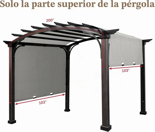 Vista 2 de SCOCANOPY Toldo Superior de Repuesto para Pérgola Independiente Rona Lowe's Allen + roth de 10 pies x 10 pies Vendida en Lowe's, L-PG152PST-B Gris