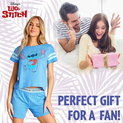 Vista 3 de Disney Stitch - Pijama corto para mujer, conjunto de dos piezas, ropa de dormir Eeyore, ropa de dormir, regalos de puntada