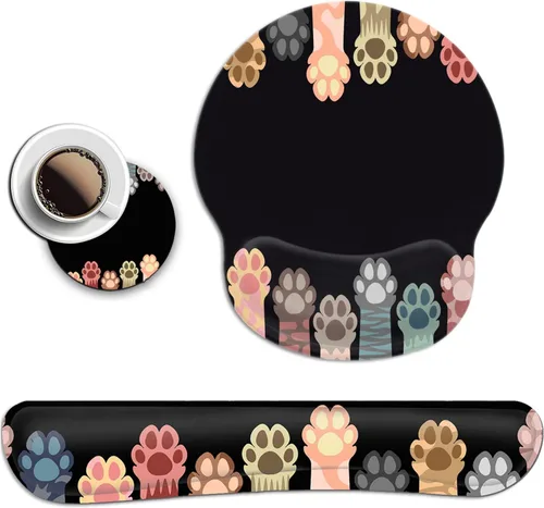 Vista 12 de Alfombrilla de mouse con soporte para muñeca, almohadilla ergonómica de gel para bebé, elefantes con girasol, juegos de escritura fáciles