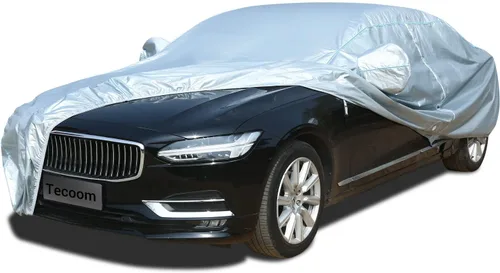 Vista 11 de Tecoom Funda resistente de múltiples capas para automóvil, para todo tipo de clima, impermeable, resistente al viento, reflectante, nieve, sol
