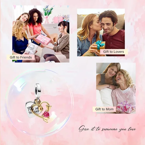Vista 127 de Amufer S925 Charms for Women, compatible with Pandora Bracelets and Necklaces, Jewelry Gift