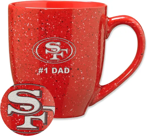Vista 38 de Rico Industries NFL Football #1 Dad 16 oz Team Color Laser Engraved Ceramic Coffee Mug