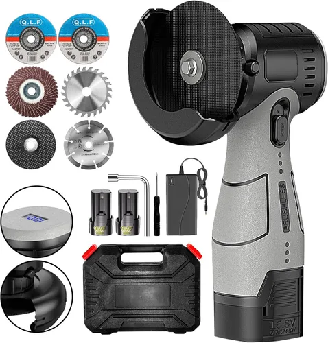 Vista 8 de Kit de Amoladora Angular Inalámbrica Sin Escobillas ZFULVO, Mini Herramienta de Rectificado Eléctrico de 19500rpm con Batería de 2x16.8V 2000mAh y 6