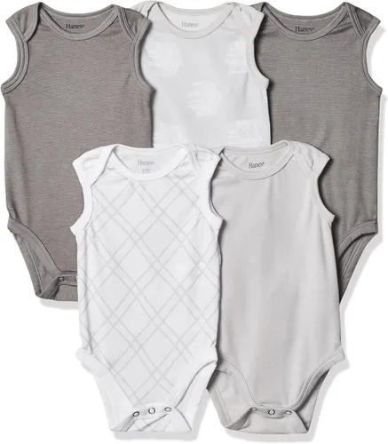 Vista 3 de Hanes Body para bebé, Ultimate Flexy sin mangas para niños y niñas, paquete de 5 Verdes