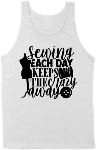 Vista 4 de TeesAndTankYou Sewing Keeps The Crazy Away Tank Top Unisex