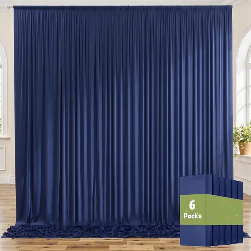 Vista 104 de Cortinas de fondo negras negras sin arrugas para fiestas, cortinas de tela gruesa para telón de fondo de fotos para cumpleaños, bodas, baby shower