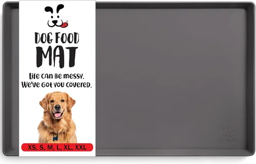 Vista 23 de DogBuddy Tapete antideslizante para la comida y el agua de perros y mascotas, impermeable, de silicona, con bordes, XS (11 x 11 pulgadas), negro