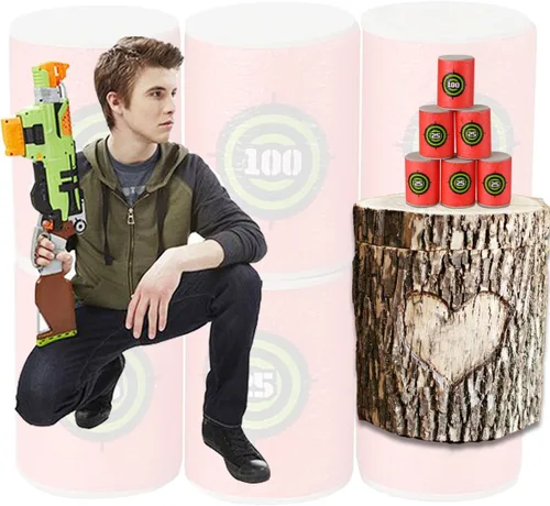 Vista 7 de Dreampark Objetivo de dardos de bala para Nerf N-Strike Elite Series Blasters 24 piezas de material EVA suave (rojo) Objetivos para lanzadores