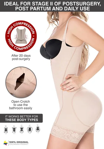 Vista 2 de DIANE & GEORDI 2396 Fajas Colombianas Pospartum Tummy Control Body Shapers Shapewear for Women Girdle