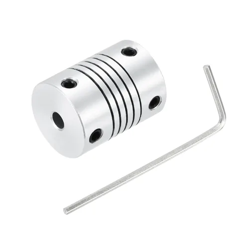 Vista 10 de uxcell 4 piezas de acoplamiento de eje de aleación de aluminio de 0.157 in a 0.157 in, acoplador flexible L25xD19, conector de junta de motor paso a