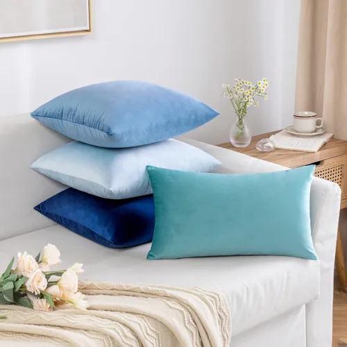 Vista 3 de MIULEE - Funda de almohada de terciopelo suave de lujo decorativa, funda de cojín rectangular única para sofá de primavera, dormitorio, automóvil